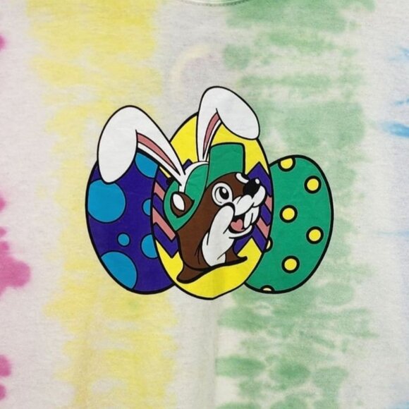 NEW Buc-ee's Youth Large Shirt Bunny On My Mind Easter Tie-Dye Tee Multicolor - Picture 5 of 8